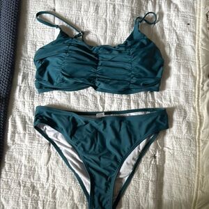 Cupshe Blue Bikini Set with Adjustable Straps